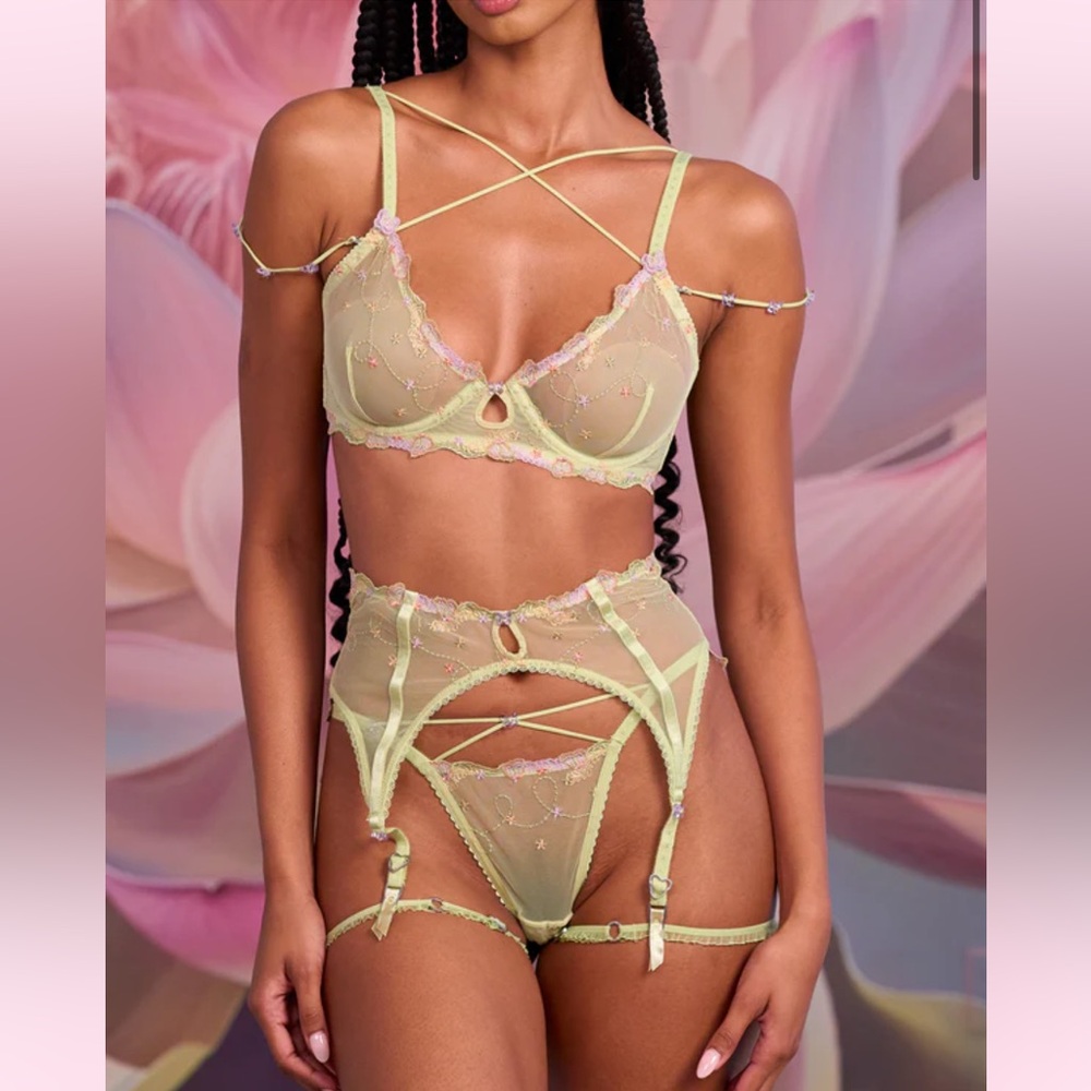 NWOT Flora Panty + Garter in Green - Picture 14 of 16